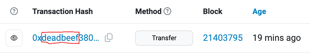0xdeadbeef on etherscan