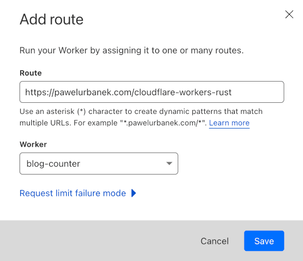 Worker proxy route config
