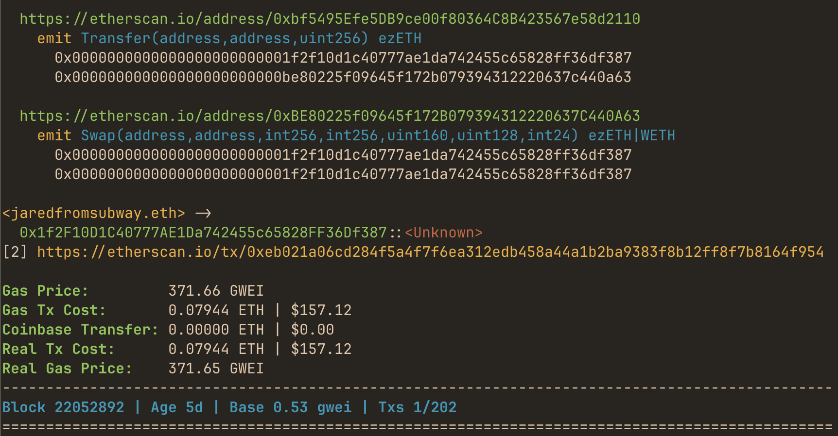 mevlog-rs EVM log monitoring CLI